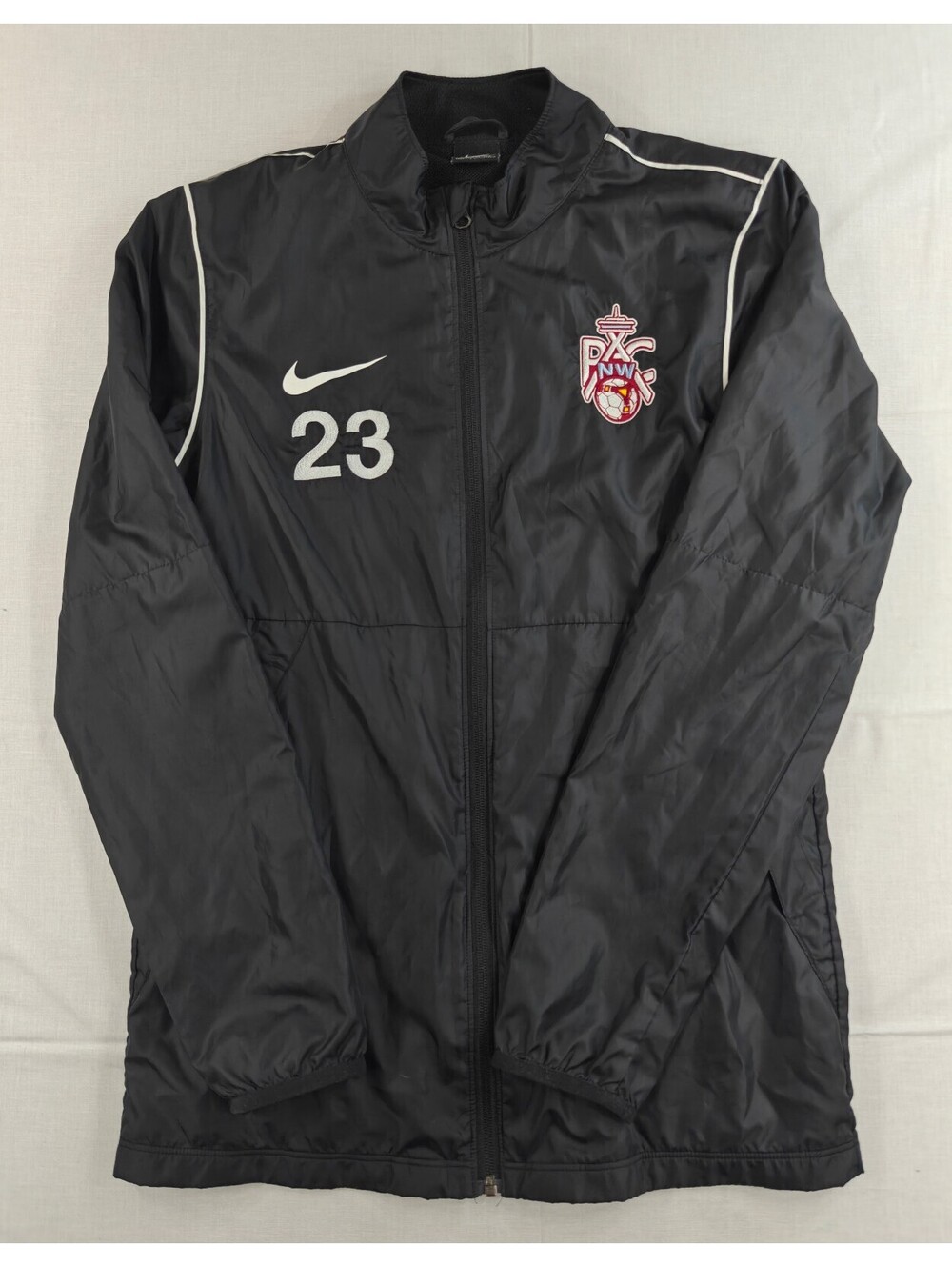 Nike Black Lightweight Sports Jacket with Number 23 and Team Crest, Size Small